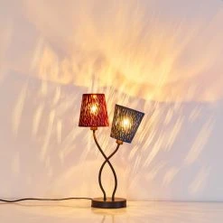 Hofstein Liared Tischleuchte Schwarz, 2-flammig -Günstiges Tischlampen Geschäft liared tischleuchte h3276907 do1 2