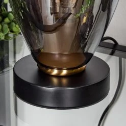 Hofstein Lincura Tischleuchte Messing, Schwarz, 1-flammig -Günstiges Tischlampen Geschäft lincura tischleuchte h3614075 2