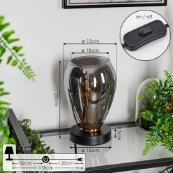 Hofstein Lincura Tischleuchte Messing, Schwarz, 1-flammig -Günstiges Tischlampen Geschäft lincura tischleuchte h3614075 3