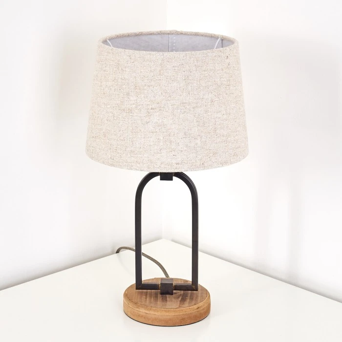 Hofstein Logumkolster Tischleuchte Schwarz, Braun, 1-flammig 7 Hofstein Logumkolster Tischleuchte Schwarz, Braun, 1-flammig – Bild 5