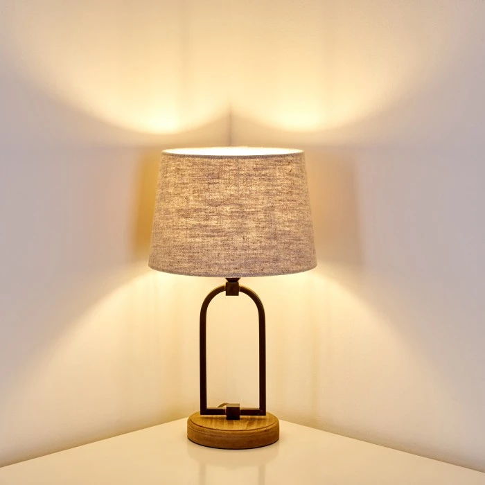 Hofstein Logumkolster Tischleuchte Schwarz, Braun, 1-flammig 10 Hofstein Logumkolster Tischleuchte Schwarz, Braun, 1-flammig – Bild 8