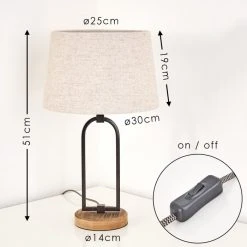 Hofstein Logumkolster Tischleuchte Schwarz, Braun, 1-flammig 19 Hofstein Logumkolster Tischleuchte Schwarz, Braun, 1-flammig -Günstiges Tischlampen Geschäft logumkolster tischleuchte h3351130 1