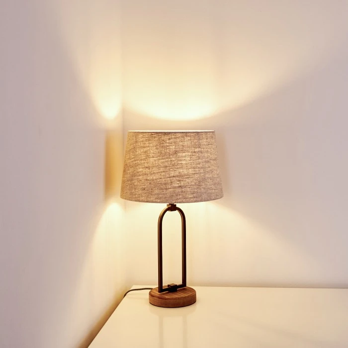 Hofstein Logumkolster Tischleuchte Schwarz, Braun, 1-flammig 15 Hofstein Logumkolster Tischleuchte Schwarz, Braun, 1-flammig – Bild 13