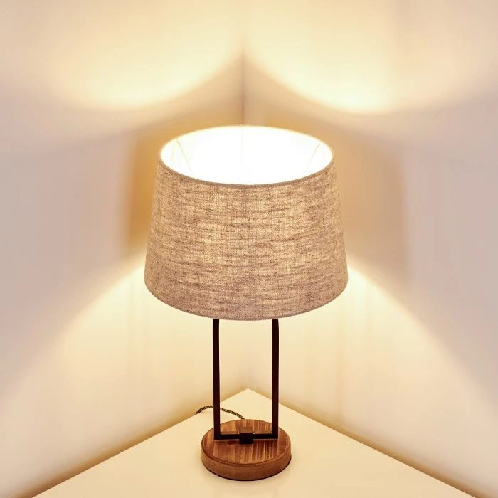 Hofstein Logumkolster Tischleuchte Schwarz, Braun, 1-flammig 6 Hofstein Logumkolster Tischleuchte Schwarz, Braun, 1-flammig – Bild 4