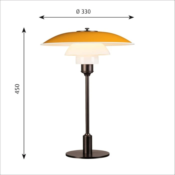 Louis Poulsen 3½-2½ Tischleuchte Gelb, 1-flammig 4 Louis Poulsen 3½-2½ Tischleuchte Gelb, 1-flammig – Bild 2