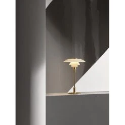 Louis Poulsen PH 3½-2½ Glas Tischleuchte Messing, 1-flammig