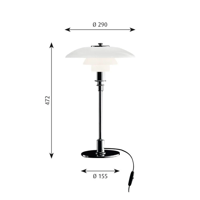 Louis Poulsen PH 3/2 Tischleuchte Weiß, 1-flammig 4 Louis Poulsen PH 3/2 Tischleuchte Weiß, 1-flammig – Bild 2