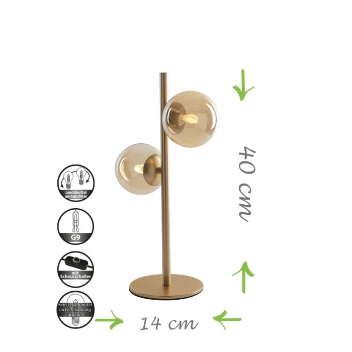 Luce Design NEPTUN Tischleuchte Messing, 2-flammig 15 Luce Design NEPTUN Tischleuchte Messing, 2-flammig – Bild 13