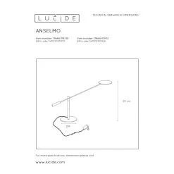 Lucide ANSELMO Schreibtischlampe LED Chrom, 1-flammig 19 Lucide ANSELMO Schreibtischlampe LED Chrom, 1-flammig -Günstiges Tischlampen Geschäft lucide anselmo schreibtischlampe 19666 09 12 8