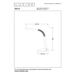 Lucide GILLY Schreibtischleuchte LED Wei&szlig;, 1-flammig -Günstiges Tischlampen Geschäft lucide gilly schreibtischleuchte 36612 04 31 4