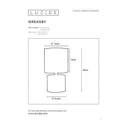 Lucide GREASBY Tischlampe Beige, 1-flammig -Günstiges Tischlampen Geschäft lucide greasby tischlampe 47502 81 38 3