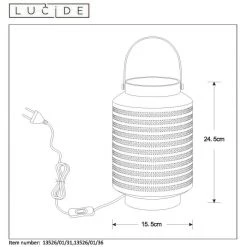 Lucide JAMILA Tischlampe Grau, 1-flammig -Günstiges Tischlampen Geschäft lucide jamila tischlampe 13526 01 36 5