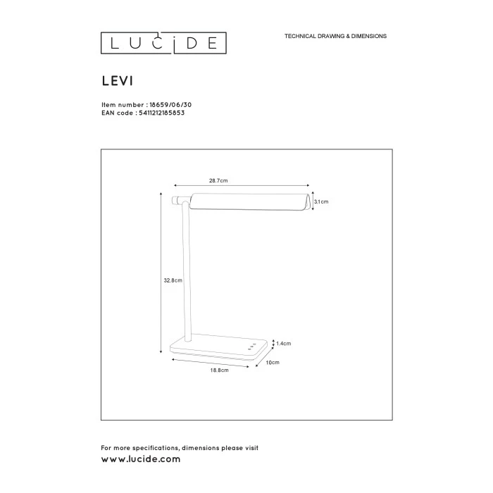 Lucide LEVI Schreibtischleuchte LED Schwarz, 1-flammig 10 Lucide LEVI Schreibtischleuchte LED Schwarz, 1-flammig – Bild 8