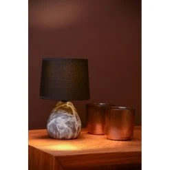 Lucide MARMO Tischleuchte Marmorfarbig, 1-flammig -Günstiges Tischlampen Geschäft lucide marmo tischleuchte 47508 81 30 3