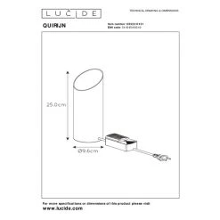Lucide QUIRIJN Tischleuchte Weiß, 1-flammig -Günstiges Tischlampen Geschäft lucide quirijn tischleuchte 09533 01 31 7