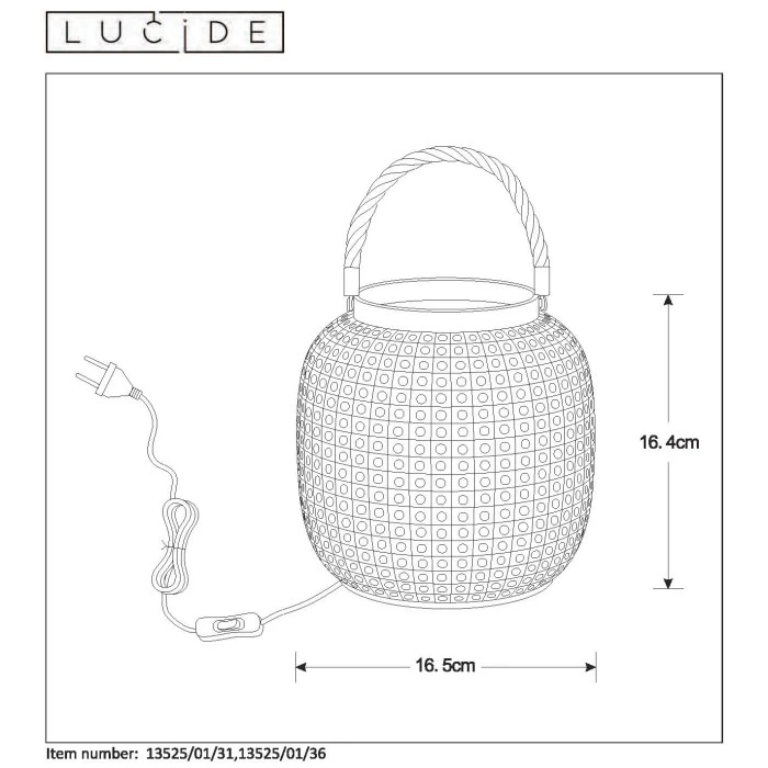 Lucide SAFIYA Tischlampe Grau, 1-flammig 7 Lucide SAFIYA Tischlampe Grau, 1-flammig – Bild 5