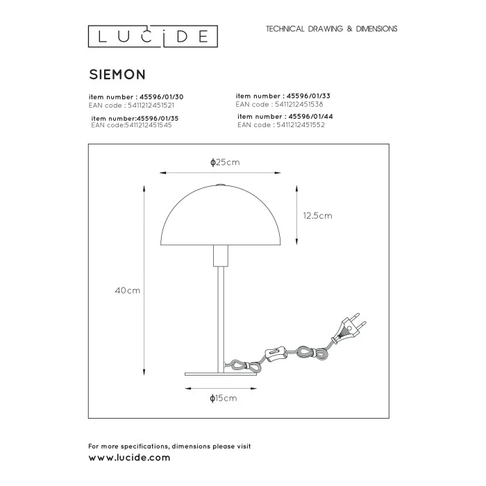 Lucide SIEMON Tischleuchte Schwarz, 1-flammig 8 Lucide SIEMON Tischleuchte Schwarz, 1-flammig – Bild 6