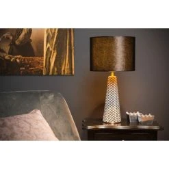 Lucide VELVET Tischleuchte Messing, Grau, 1-flammig