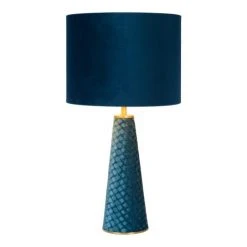 Lucide VELVET Tischleuchte Blau, Messing, 1-flammig -Günstiges Tischlampen Geschäft lucide velvet tischleuchte 10501 81 37 4