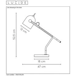Lucide WAYLON Schreibtischlampe Schwarz, 1-flammig -Günstiges Tischlampen Geschäft lucide waylon schreibtischlampe 05627 01 30 7
