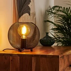 Hofstein Luena Tischleuchte Schwarz, 1-flammig