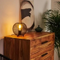 Hofstein Luena Tischleuchte Schwarz, 1-flammig -Günstiges Tischlampen Geschäft luena tischleuchte h3387719 6