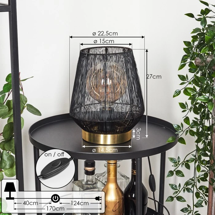 Hofstein Madancos Tischleuchte Messing, 1-flammig 6 Hofstein Madancos Tischleuchte Messing, 1-flammig – Bild 4