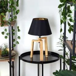 Hofstein Magna Tischleuchte Schwarz, Naturfarben, 1-flammig -Günstiges Tischlampen Geschäft magna tischleuchte h3454978 9