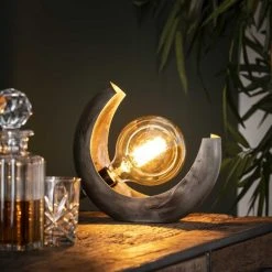 Hofstein Magredis Tischleuchte Altsilber, 1-flammig