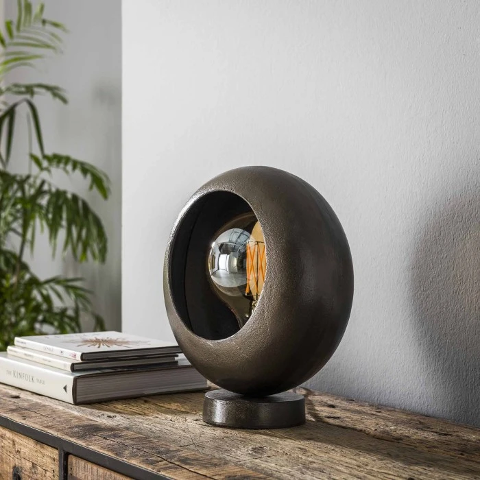 Hofstein Magredis Tischleuchte Nickel-Matt, Schwarz, 1-flammig 4 Hofstein Magredis Tischleuchte Nickel-Matt, Schwarz, 1-flammig – Bild 2