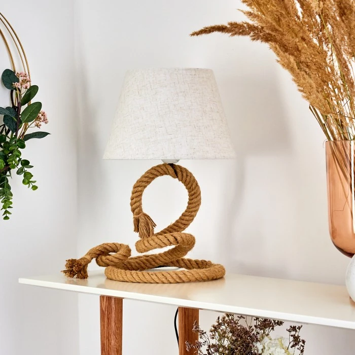 Hofstein Makondo Tischleuchte Braun, 1-flammig 4 Hofstein Makondo Tischleuchte Braun, 1-flammig – Bild 2