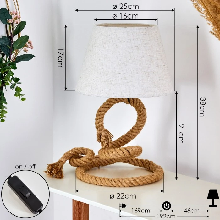 Hofstein Makondo Tischleuchte Braun, 1-flammig 6 Hofstein Makondo Tischleuchte Braun, 1-flammig – Bild 4