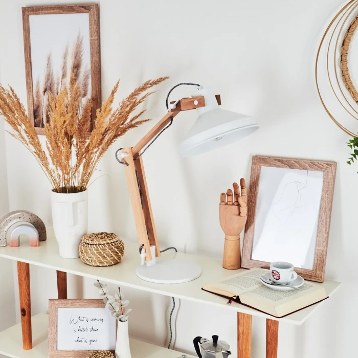 Hofstein Manothe Tischleuchte Weiß, Naturfarben, 1-flammig 16 Hofstein Manothe Tischleuchte Weiß, Naturfarben, 1-flammig – Bild 14