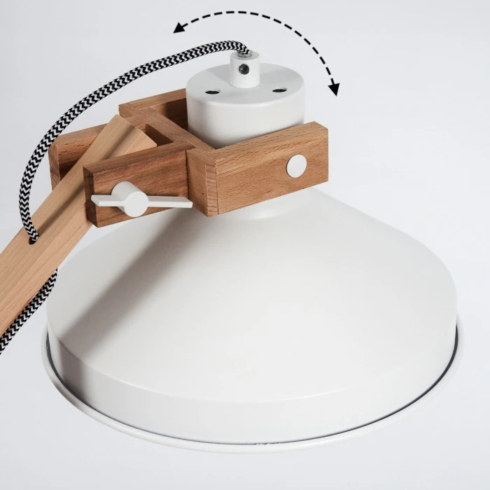 Hofstein Manothe Tischleuchte Weiß, Naturfarben, 1-flammig 5 Hofstein Manothe Tischleuchte Weiß, Naturfarben, 1-flammig – Bild 3