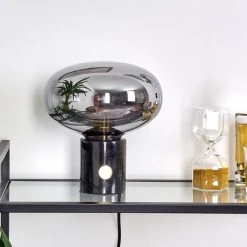 Hofstein Maoro Tischleuchte Messing, Schwarz, Grau, 1-flammig -Günstiges Tischlampen Geschäft maoro tischleuchte h3405901 9