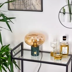 Hofstein Maoro Tischleuchte Messing, Grün, 1-flammig -Günstiges Tischlampen Geschäft maoro tischleuchte h3410547 10