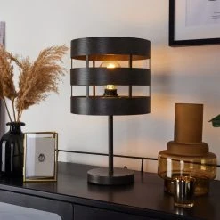 Hofstein Maracoa Tischleuchte Nickel Antik, 1-flammig