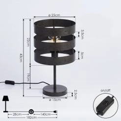 Hofstein Maracoa Tischleuchte Nickel Antik, 1-flammig -Günstiges Tischlampen Geschäft maracoa tischleuchte h3397831 3
