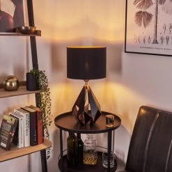 Hofstein Marang Tischleuchte Schwarz, Kupferfarben, 1-flammig -Günstiges Tischlampen Geschäft marang tischleuchte h3453759 8