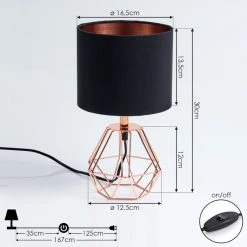 Hofstein Marang Tischleuchte Kupferfarben, 1-flammig -Günstiges Tischlampen Geschäft marang tischleuchte h3454954 3