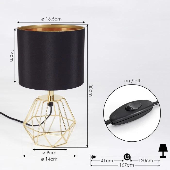 Hofstein Marang Tischleuchte Messing, 1-flammig 6 Hofstein Marang Tischleuchte Messing, 1-flammig – Bild 4