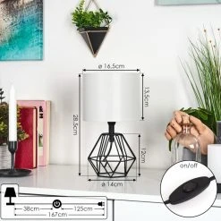 Hofstein Marang Tischleuchte Schwarz, 1-flammig -Günstiges Tischlampen Geschäft marang tischleuchte h3600719 3