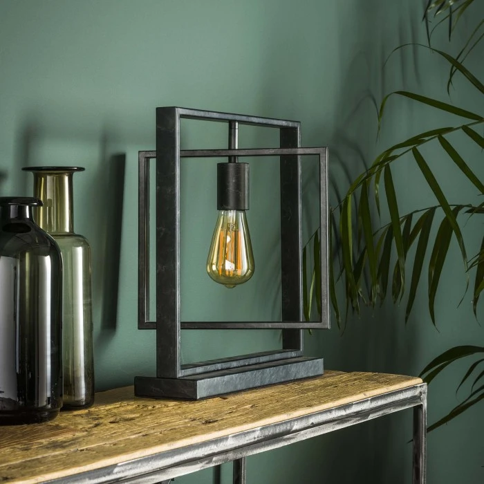 Hofstein Marcon Tischleuchte Grau, 1-flammig 4 Hofstein Marcon Tischleuchte Grau, 1-flammig – Bild 2