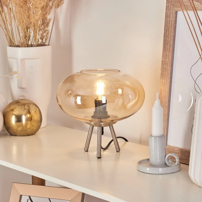 Hofstein Masson Tischleuchte Nickel-Matt, 1-flammig 3 Hofstein Masson Tischleuchte Nickel-Matt, 1-flammig