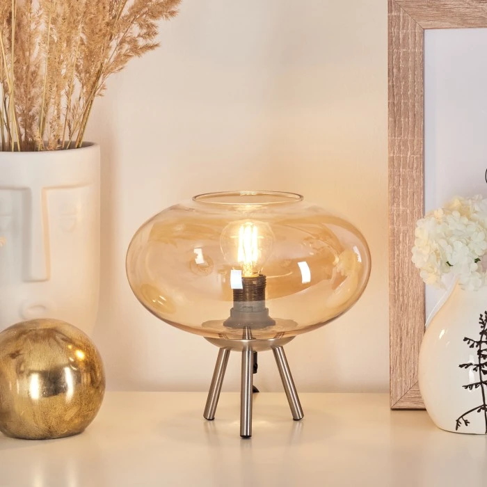 Hofstein Masson Tischleuchte Nickel-Matt, 1-flammig 11 Hofstein Masson Tischleuchte Nickel-Matt, 1-flammig – Bild 9