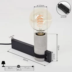 Hofstein Mathelier Tischleuchte Schwarz, Grau, 1-flammig 17 Hofstein Mathelier Tischleuchte Schwarz, Grau, 1-flammig -Günstiges Tischlampen Geschäft mathelier tischleuchte h3453902 3