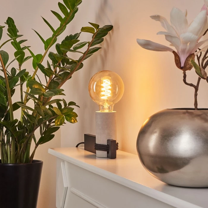 Hofstein Mathelier Tischleuchte Schwarz, Grau, 1-flammig 11 Hofstein Mathelier Tischleuchte Schwarz, Grau, 1-flammig – Bild 9