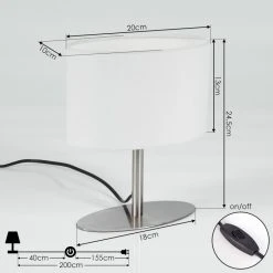 Hofstein Mavulu Tischleuchte Nickel-Matt, 1-flammig -Günstiges Tischlampen Geschäft mavulu tischleuchte h3404027 3