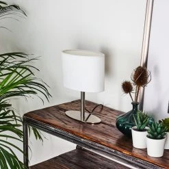 Hofstein Mavulu Tischleuchte Nickel-Matt, 1-flammig -Günstiges Tischlampen Geschäft mavulu tischleuchte h3404027 9