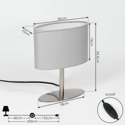 Hofstein Mavulu Tischleuchte Nickel-Matt, 1-flammig -Günstiges Tischlampen Geschäft mavulu tischleuchte h3405734 3